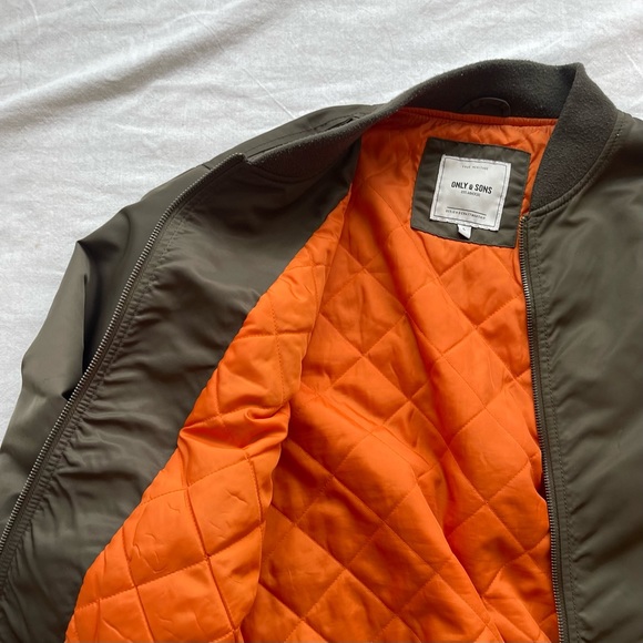 Men’s Large Only and Son Peat/Olive Bomber Jacket - Picture 6 of 8